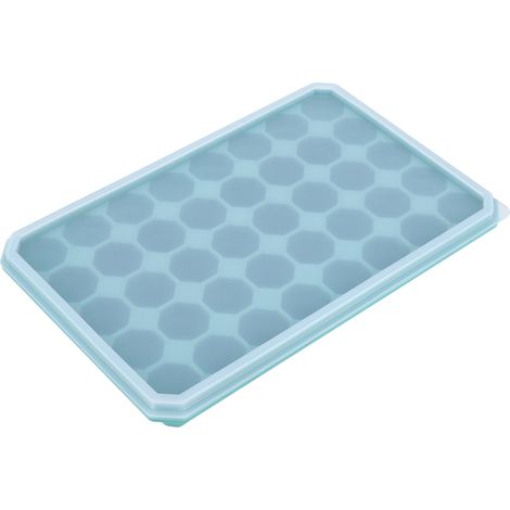 Silikon-Eiswürfelform mit 40 Fächern, abnehmbarem Deckel, ideal zum Selbermachen eines Eiswürfelbereiters, Küchenzubehör, Grün (1/5)