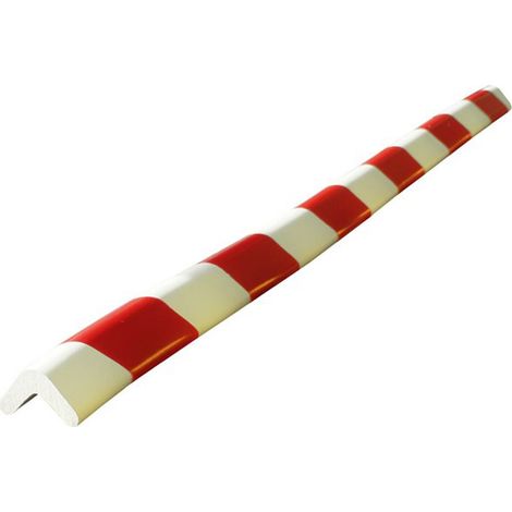 Butoir de protection RS PRO, Rouge/Blanc, longueur 750mm en Caoutchouc ( Prix pour 1 )