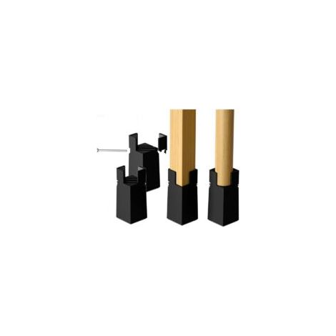 4 PCS Rehausseurs de Lit Réglables 22-42mm Noir Rehausseur Meuble 10cm pour Pieds de Chaise Table Canapé avec Pince à Vis (1/5)