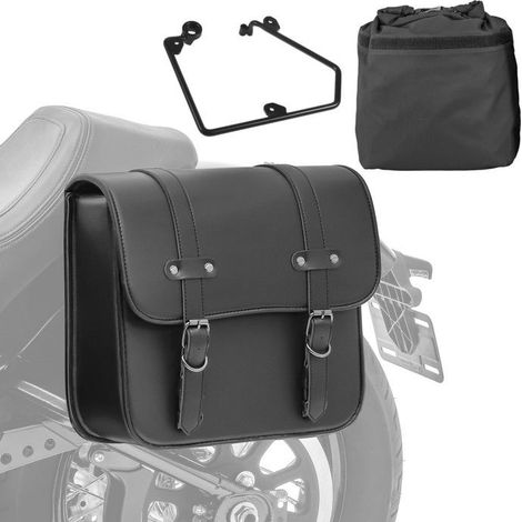 Set Sacoche Cavalière + Halterung für Chopper / Custombikes 1200 Nightster 08-12 RNO-L
