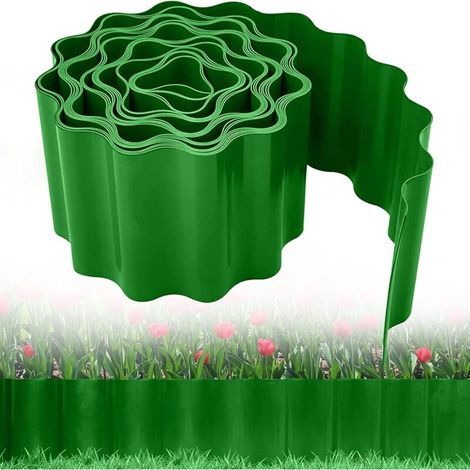 Plastic Garden Edging, 12 Meters Flexible Lawn Edging, Flower Bed Edging, Foldable Decorative Garden Grass Border for Curves, 20cm High (1/4)