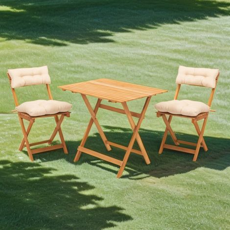 Conjunto de Mesa y Sillas Nazzano, 2 Plazas, Marrón Crema (1/5)