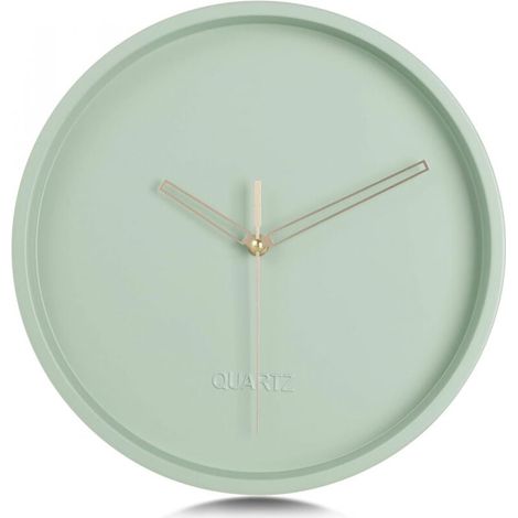 Horloge Murale Minimaliste Vert Matcha Métal Moderne Silencieuse sans Chiffres Nordique Salon Chambre 30 cm (1/4)