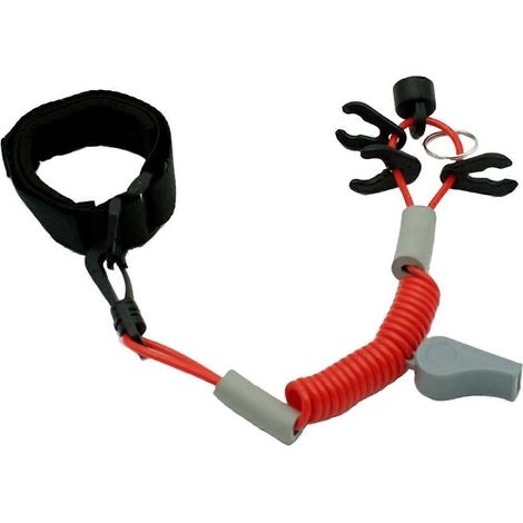Corde de sécurité pour démarrage/arrêt/mise hors tension de moteur marin avec 4 clés, portable avec sifflet. (1/5)