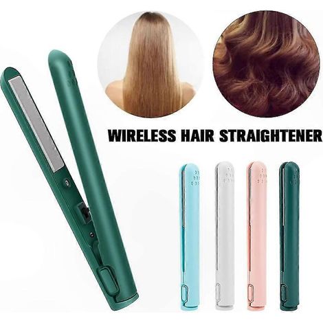 Mini-Haarglätter mit Doppelfunktion, kabelloses Glätteisen zum Locken und Glätten, tragbarer Reisefriseur, kompaktes Styling-Tool (1/5)
