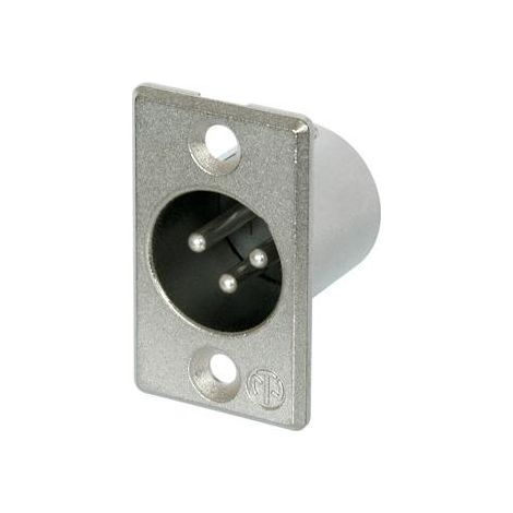 Neutrik NC3MP Connettore XLR Spina a pannello contatti diritti Numero Poli (num): 3 Argento 1 pz.