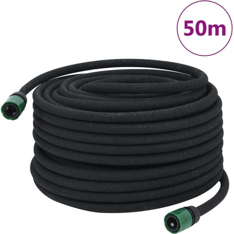 Manguera porosa para jardín caucho negro 16 mm 50 m vidaXL