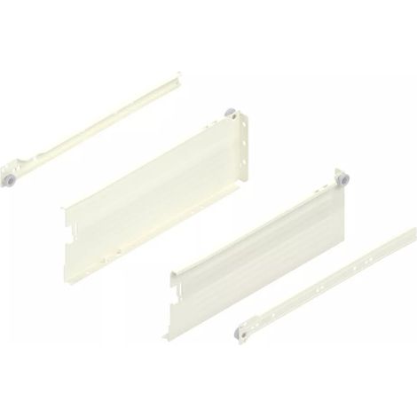 Côté de tiroir Metabox avec coulisses - Blum - Hauteur K : 118 mm - 500 mm