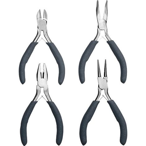 Kwb set 4 pz pinze per elettronica in acciaio al carbonio e manici rivestiti by Einhell (1/3)