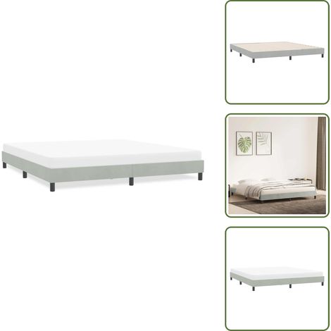 Cadre de lit sans matelas gris clair 180x220 cm velours - Cadre De Lit - Cadres De Lit - Lit - Meuble De Chambre À Coucher (1/5)