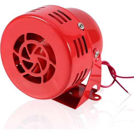 Clacson elettrico per auto 12V 1,5A 110db Sirena antiaerea per auto, camion e motocicletta Allarme forte Rosso anni '50 Sirena di sicurezza di emergenza portatile per auto, camper, camion e motociclet