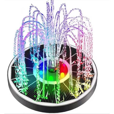 Solar fountain with LED lighting, 3.5W, ideal for bird baths, gardens, outdoor spaces and ponds (1/5)