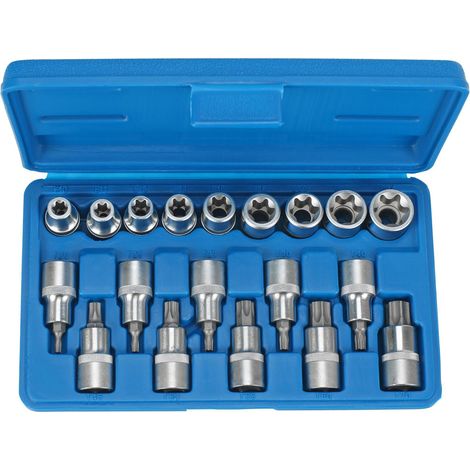 SERIE SET 19pz CHIAVI A BUSSOLA 1/2" INSERTO TORX SENZA FORO E TORX-E CONDOR (1/3)