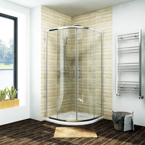 ELEGANT Quadrant Shower Cubicle Enclosure Sliding Door 900 x 900 mm Easy Clean Glass (1/5)