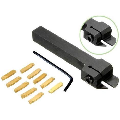 Outil Tour à Métaux, Porte Outillage MGMN200, MGEHR1616-2 100mm Tour CNC Porte-Outil de Tournage Outil Lame Insérer Barre d'Alésage + 10 Pièces MGMN200-G inserts + Clé-Muntra (1/4)