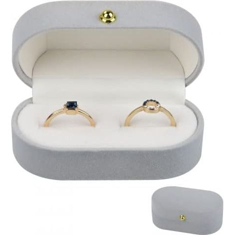 Boîte À Anneau - Intérieur En Flanelle - Hinge Métallique Électroplaqué - Pour Mariage Fiançailles Cérémonie - 1 Pièce