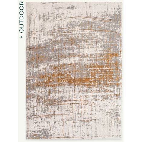 GRIFF DESIGN - TAPPETO MODERNO MAD MEN - Prodotto in Belgio - Tessuto piatto jacquard meccanico - Rifinito a mano - Antiscivolo naturale - 85% cotone - 15% poliestere - Columbus Gold - 80 x 150 CM (1/5)