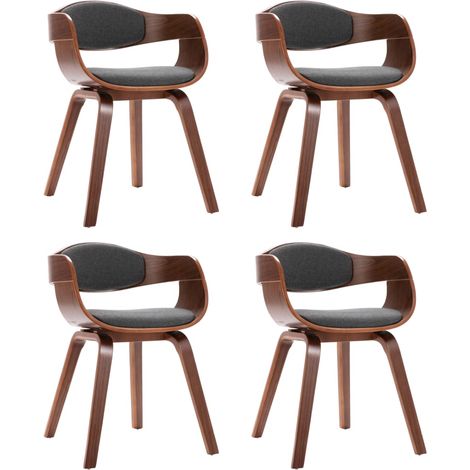 Maison Exclusive - Esszimmerstühle 4 Stk. Bugholz und Stoff Grau