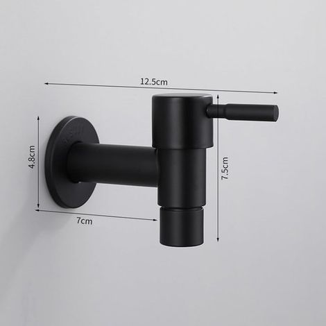 Frostschutz-Außenwasserhahn 1/2 Zoll Edelstahl schwarz (1/2)