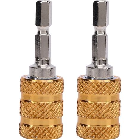 Rallonge pour foret (lot de 2) : porte-embout de tournevis à queue hexagonale de 6,35 mm (1/4 pouce), tige d'extension autobloquante, adaptateur à dégagement rapide pour perceuse électrique. (1/5)