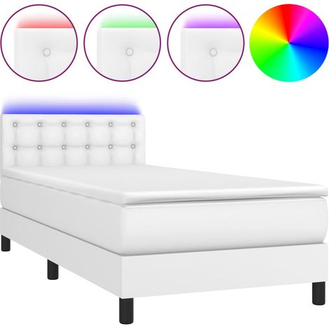 Maison Exclusive - Boxspringbett mit Matratze & LED Weiß 100x200