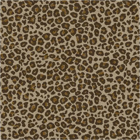 Leopard Spots Wallpaper Brown Gold Animal Print Metallic Paste The Wall Vinyl (1/4)
