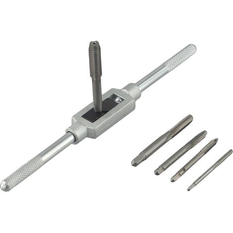 Jeu taraud/filière 6 pièces M3 acier GCr15/acier, pour métal (1/5)