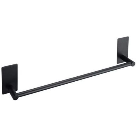 BUNTHAUS Porte-serviette, Porte serviette salle bain, Porte-serviettes en acier inoxydable 304 unipolaire cuisine et salle de bain support sans clous pâte cuisine et salle de bain pendentif(noir,22CM) (1/5)
