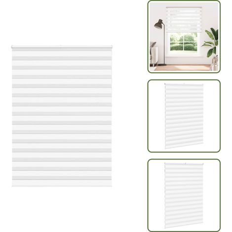 Zebrarollo Weiß 160x230 cm Stoffbreite 155,9 cm Polyester - Zebra-Jalousie - Zebra-Jalousien - Zebra-Rollo - Doppelrollo (1/5)