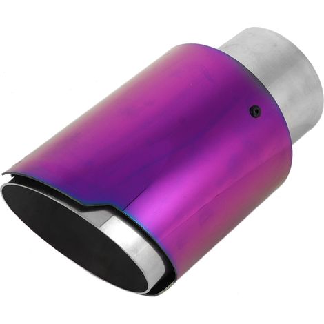 Mehrfarbiges, irisierendes, violettes Auspuffendrohr 63–89 mm, modifizierter Universalschalldämpfer, universelles Anschweiß-Auspuffendrohr (1/5)