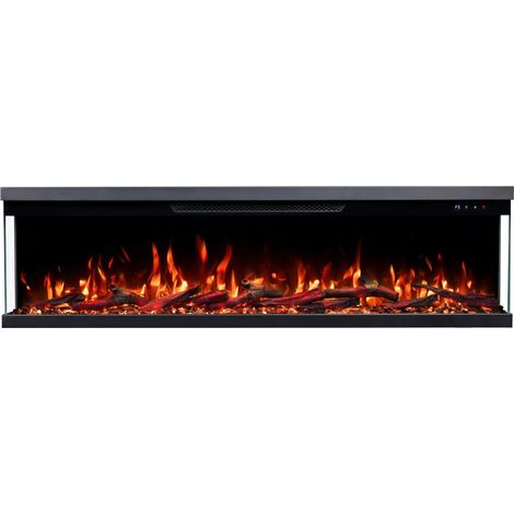 Emotion Flame Unity 183 - 900/1800 W - Chimenea eléctrica de 3 lados - fuego premium - mural o empotrable - 183x19x36 cm - chimenea LED con calefacción (1/5)