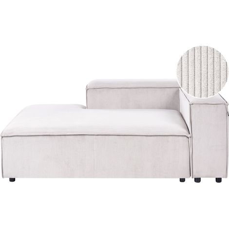 Chaiselongue ARDAL rechtsseitig Cremeweiß Cord (1/5)