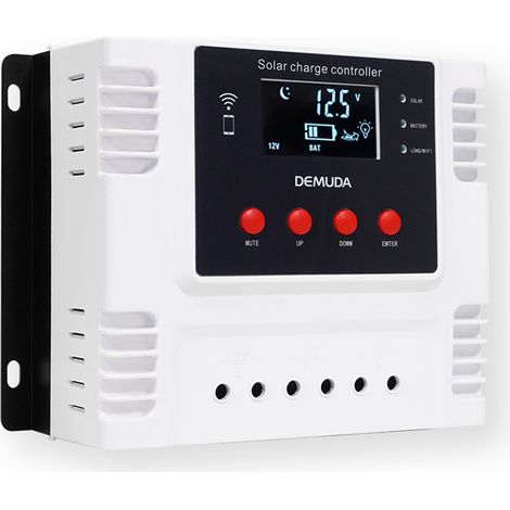 Decdeal PWM Intelligent Solar Lades Controller Mobilephone App Control Echtzeit-Datenüberwachungsgerät LED-Anzeige 12V/24 V Controller für LeadaCid Ternary Lithium und Lithium-Eisen-Batterien