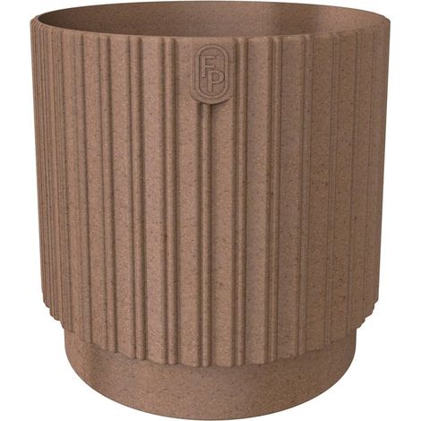 Mika Cyli Petit Eco Wood 22 Blumentopf aus Naturholz, Form-Kunststoff