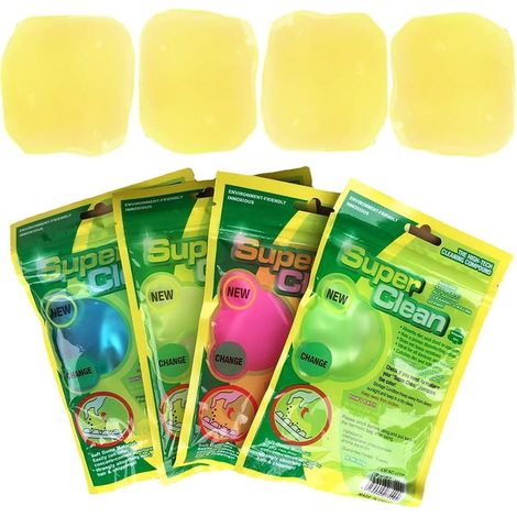 Lot de 4 Gel Nettoyant, Gel De Poussière, Gel Réutilisable, Pour Clavier Et Intérieur Automobile