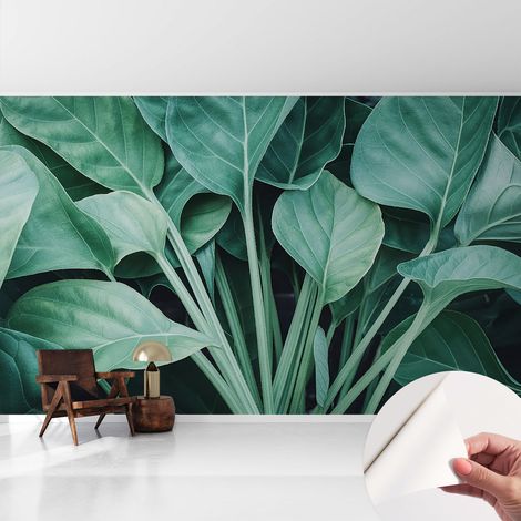 Selbstklebend Tapete modern - Wanddeko für Küche - Klebefolie Wand - luxus Look Grüne Natur 416x254 cm (1/5)