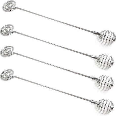 Bâtonnets mélangeurs en acier inoxydable (lot de 4) pour mélanger le miel et le chocolat fondu. (1/5)