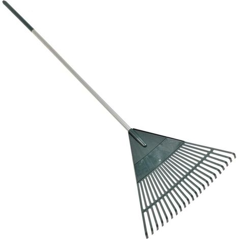 – Balai à gazon en plastique 157 cm – Tête large 55 cm avec 22 dents – Manche métal robuste pour ratisser feuilles et tontes (1/5)