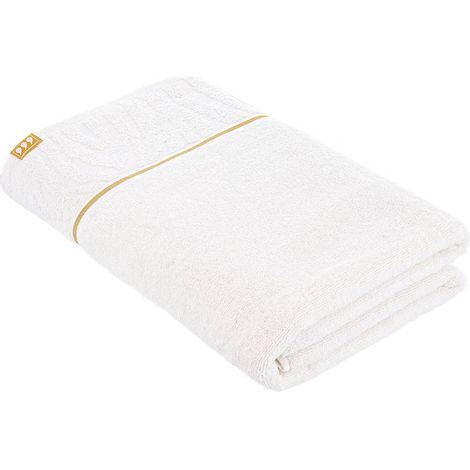 Serviette de bain 90x150 cm 100% coton effet zebre arusha - blanc - Tendance (1/4)