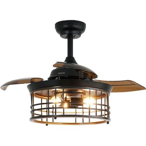 Cecotec Ventilador de Techo con Luz EnergySilence Aero 3600 Invisible Metallic Style. DC 25W, Luz Bombilla No Incluida