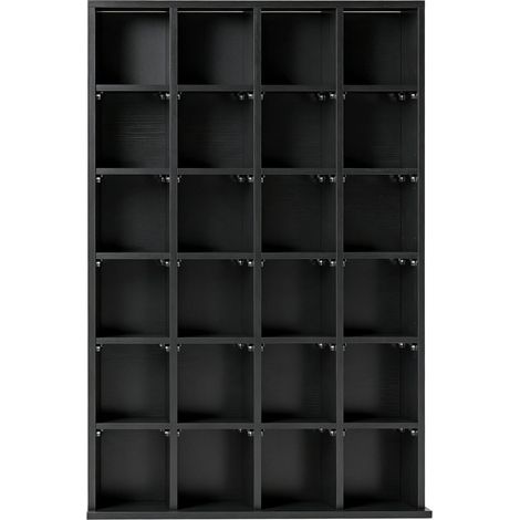 Mobile portacd e portadvd grande in truciolato nero 89 x 20 x 130,5 cm HOMVRA (1/4)