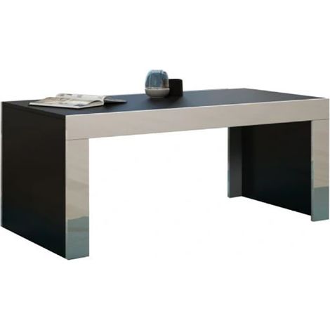 Grande table basse Spider Noir mat avec bordures blanc laquées (1/3)