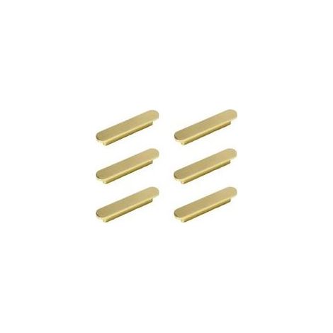 6 maniglie placcate oro per mobili da cucina in ottone spazzolato, interasse 128 mm - Maniglie per mobili (1/4)