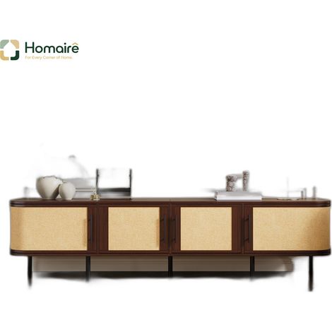 Meuble TV rangement noyer en mdf 180 x 40 x 45 cm HOMAIRE (1/5)