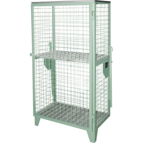 Bauer Gasflaschen-Depot GFD-R 4, Resedagrün, 1 Tür, Drahtgitter für 4x 11 kg-Gasflaschen
