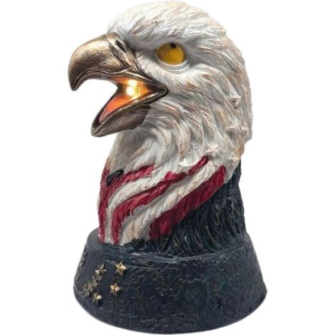 Resin Bald Eagle Table Lampe – Patriotic & USB – pour Living Room Chambre & Memorial Day Décoration intérieure