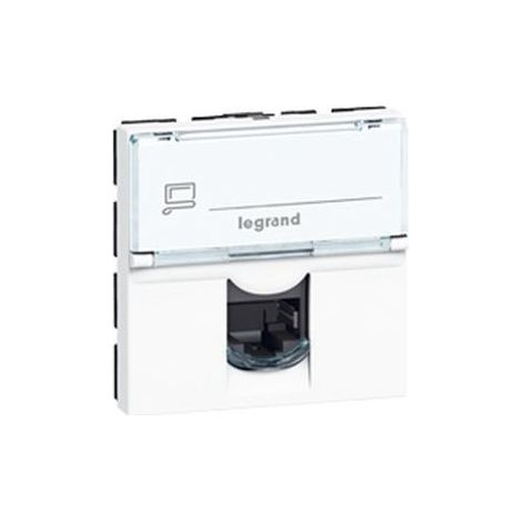 Mosaic Single Computer Socket RJ45 cat.6 UTP con campo de etiquetado blanco 076564