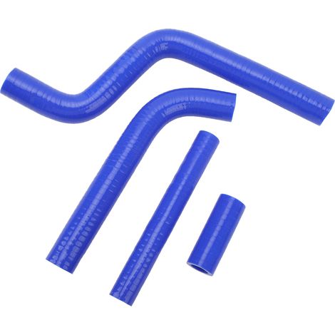 Quatre durites de radiateur pour moto, durites de refroidissement en silicone épais résistant aux hautes températures, adaptées aux modèles YZ125 de 1996 à 2001, bleues. (1/5)