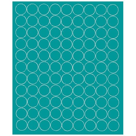 Pegatinas circulares de 4 cm, pegatinas circulares de lunares, 99 piezas, color turquesa brillante.