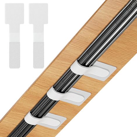 Lot de 20 serre-câbles de bureau, serre-câbles auto-adhésifs, organiseur de câbles, pince-câbles de bureau, support de câbles TV (blanc, lot de 20) (1/5)